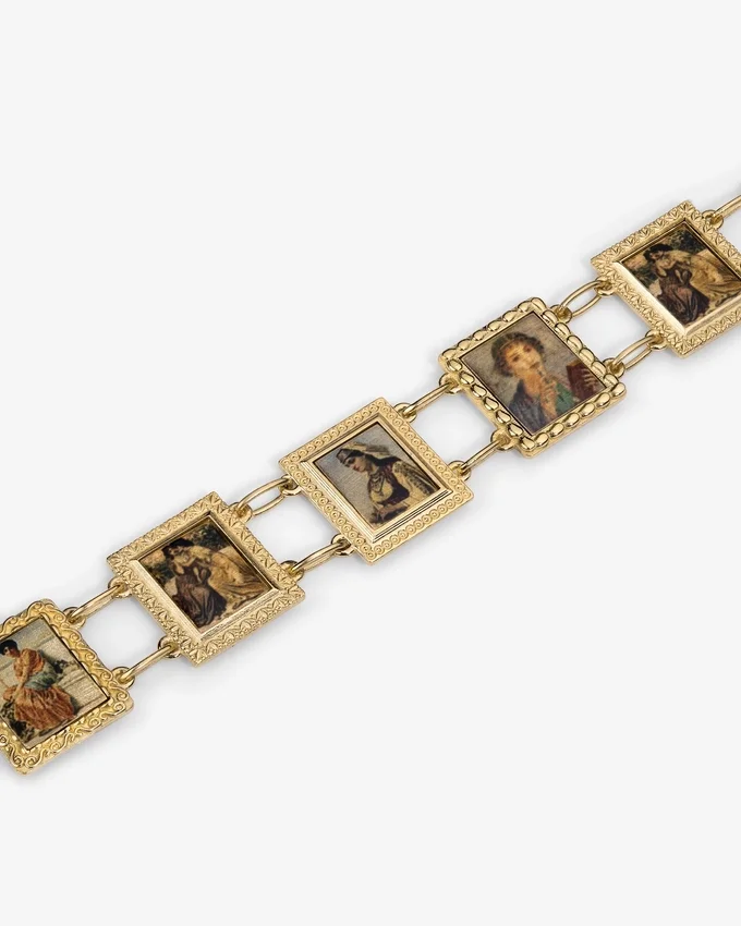 14Kt Gold Portrait Link Bracelet
