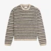 Bouclé Open Knit Crewneck Sweater