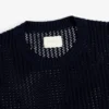 Cotton Eyelet Crewneck Sweater