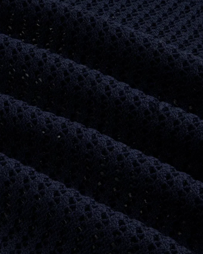 Cotton Eyelet Crewneck Sweater