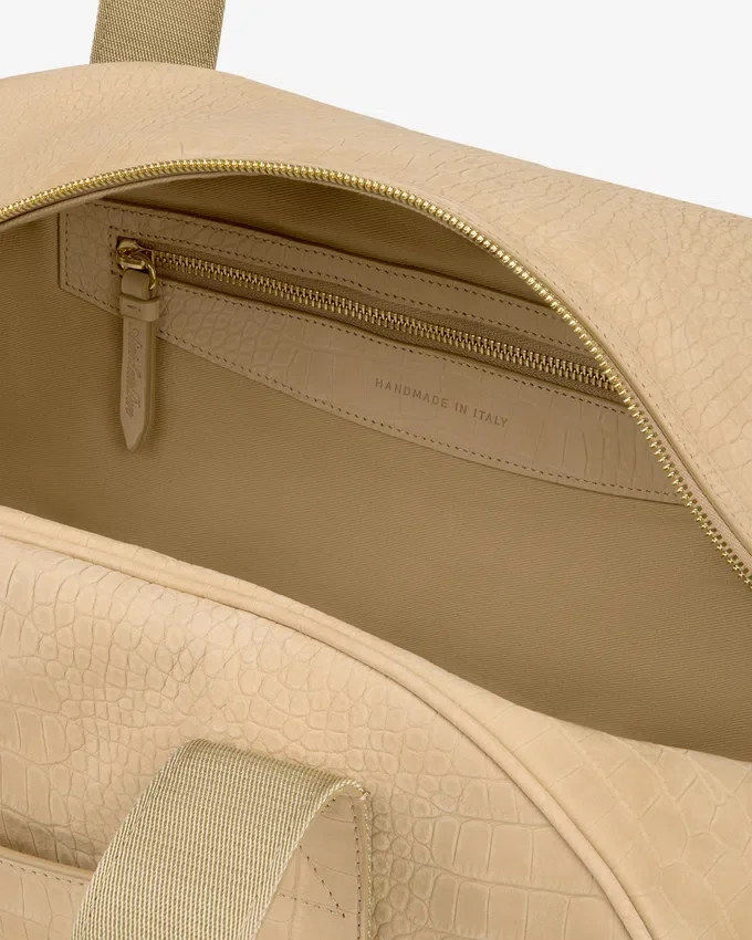 Croc-Embossed Nubuck Duffle