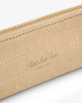 Croc-Embossed Nubuck Pencil Case
