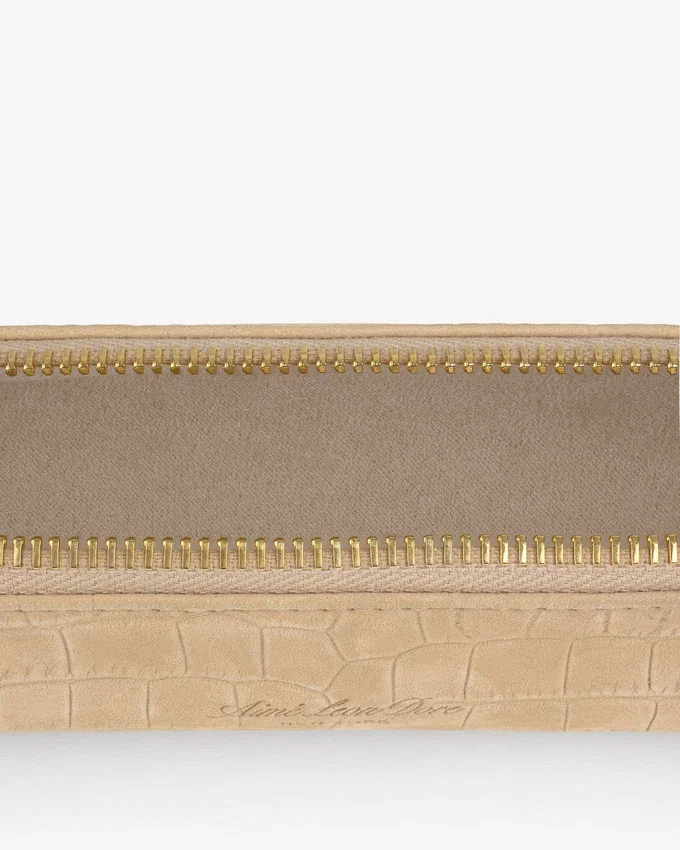 Croc-Embossed Nubuck Pencil Case