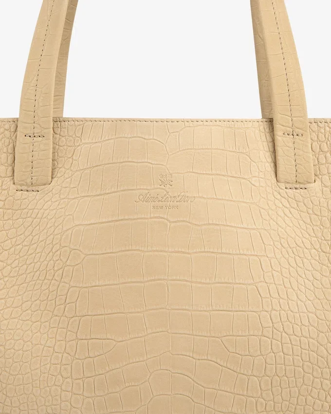 Croc-Embossed Nubuck Tote Bag