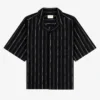 Cropped Jacquard Camp Shirt