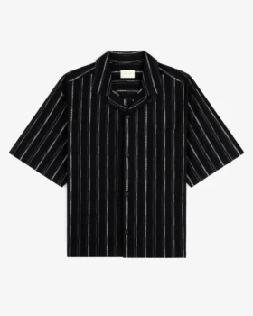 Cropped Jacquard Camp Shirt