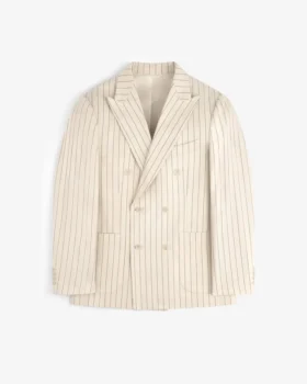 Double-Breasted Pinstripe Suit Jacket