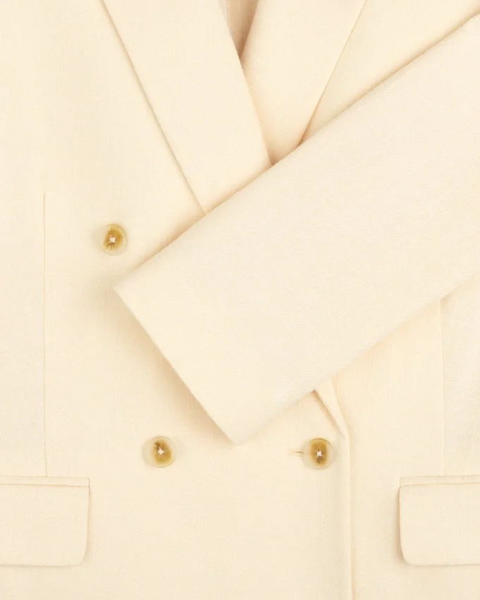Double-Breasted Unconstructed Blazer