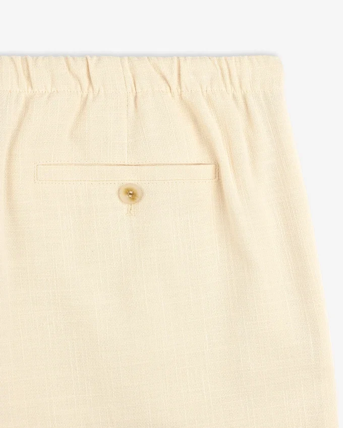 Drawstring Cotton Blend Suit Trouser