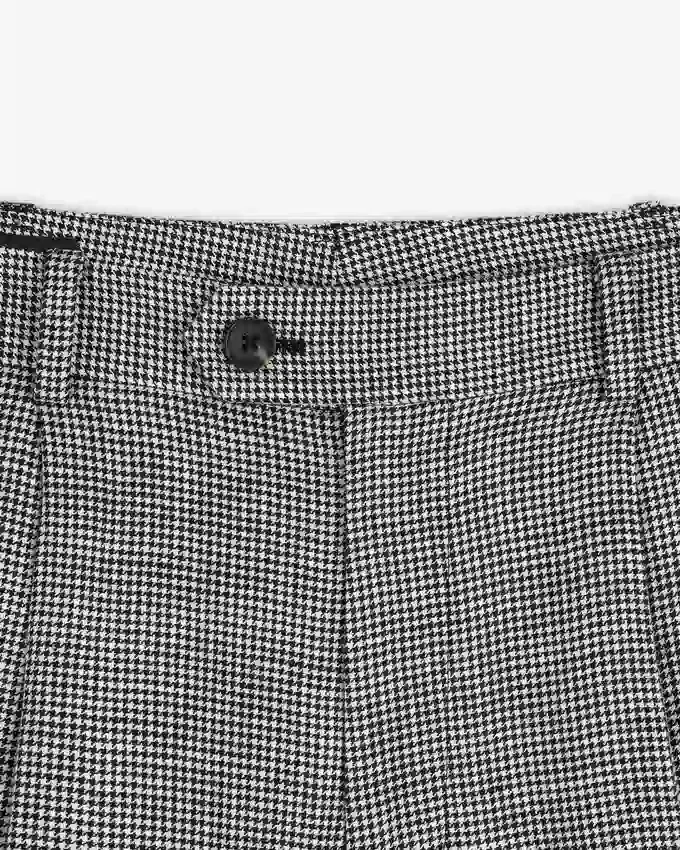 Houndstooth Pleated Trouser
