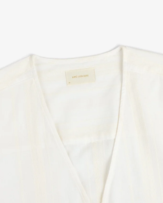 Jacquard Striped Tie-Front Shirt