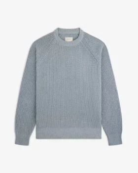 Knit Denim Crewneck Sweater