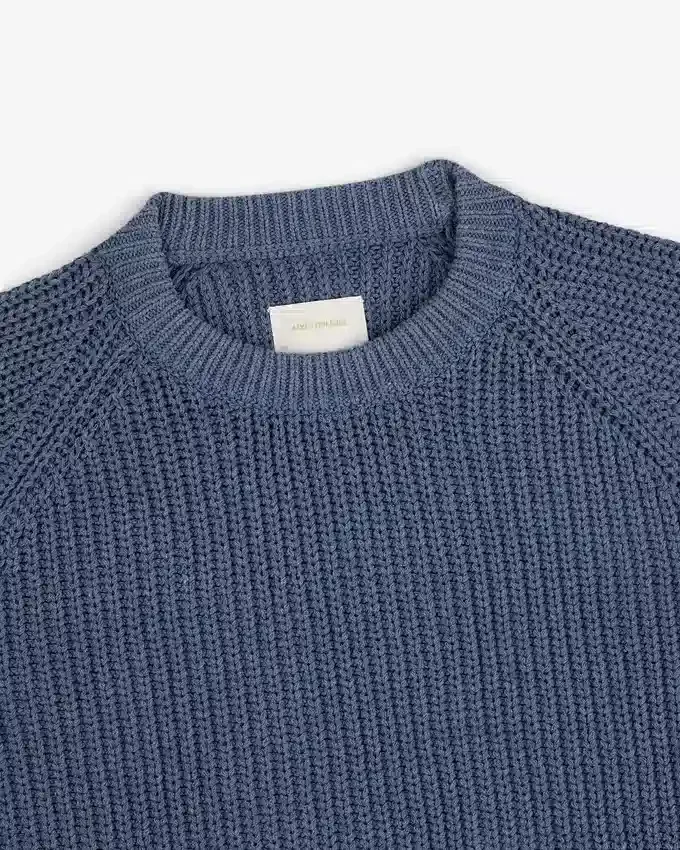 Knit Denim Crewneck Sweater