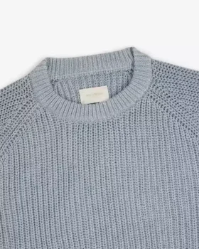 Knit Denim Crewneck Sweater