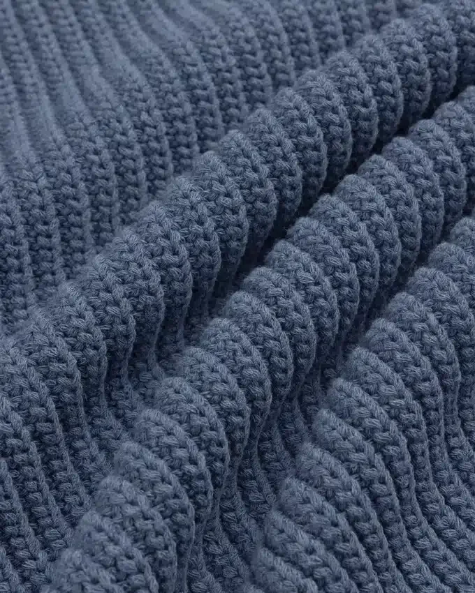 Knit Denim Crewneck Sweater