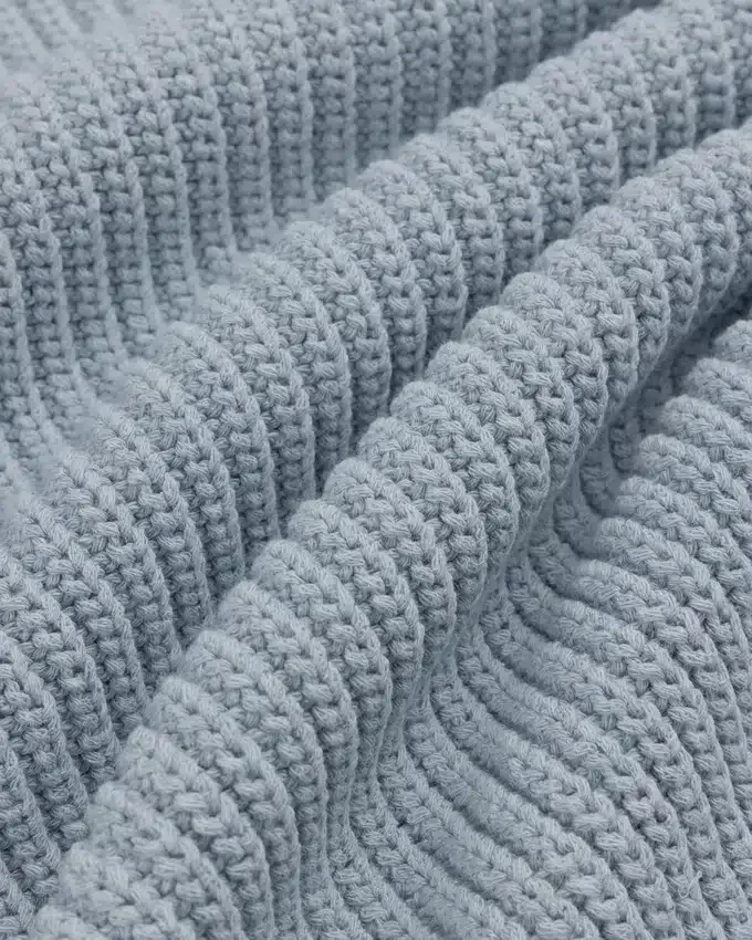 Knit Denim Crewneck Sweater