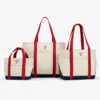 Large Crest Contrast Tote Bag