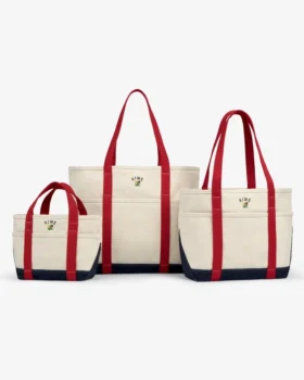 Large Crest Contrast Tote Bag