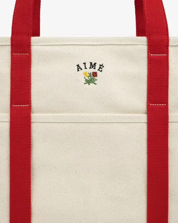 Large Crest Contrast Tote Bag