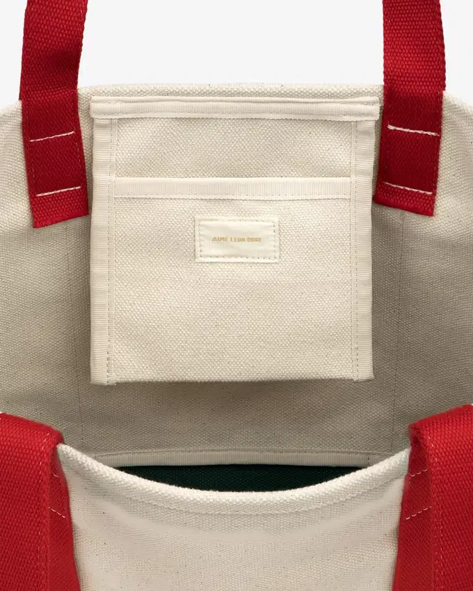 Large Crest Contrast Tote Bag