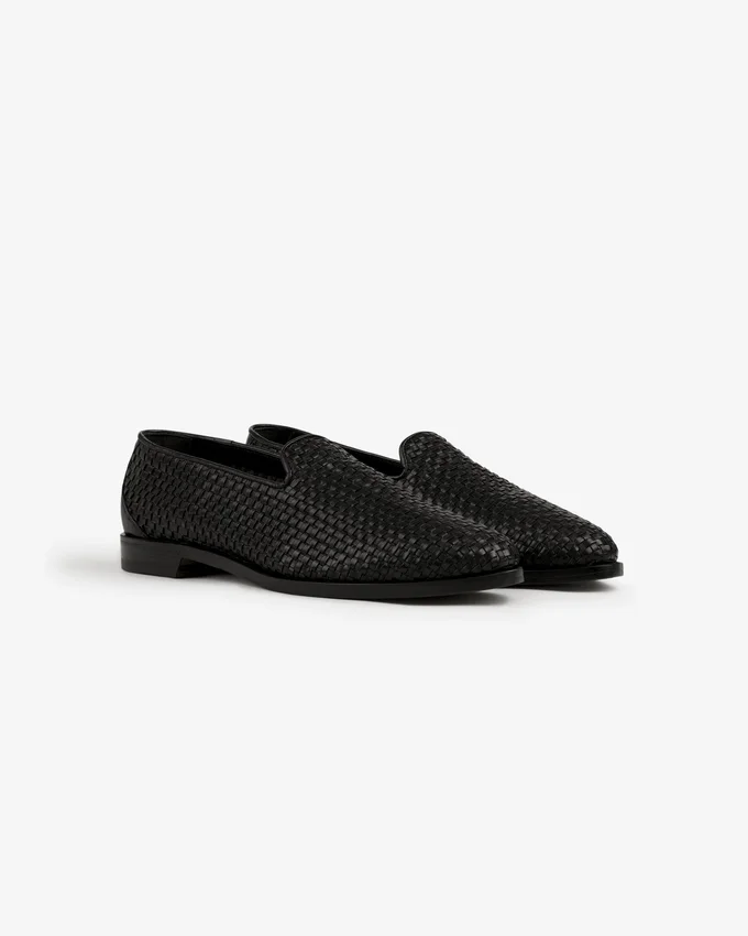 Leather Raffia Loafer