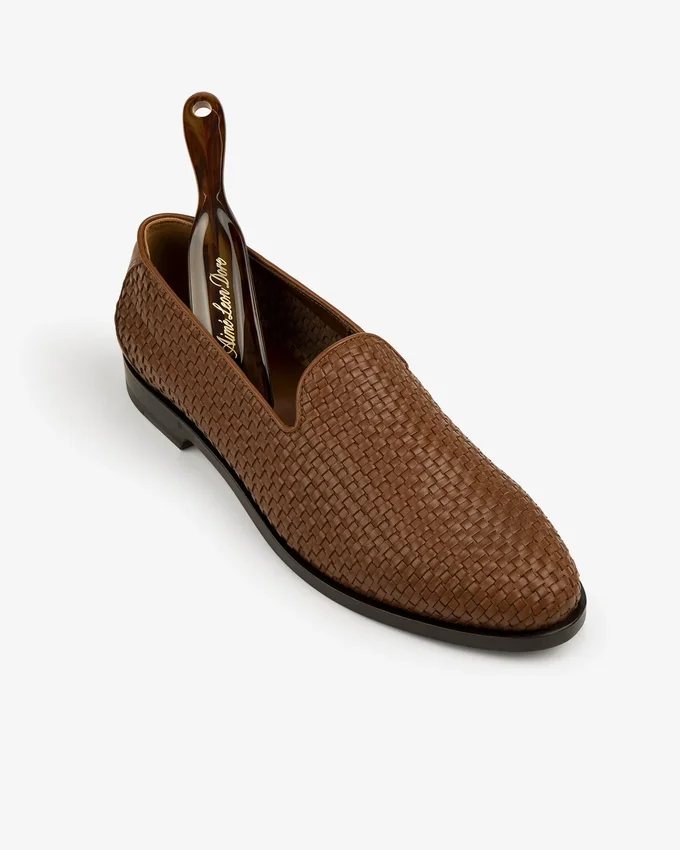 Leather Raffia Loafer