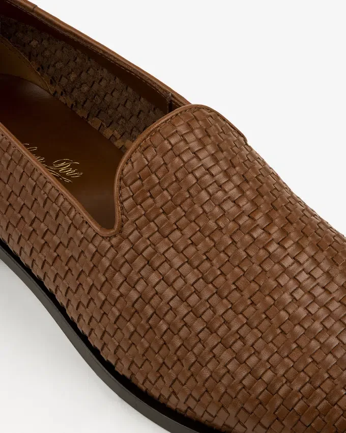Leather Raffia Loafer