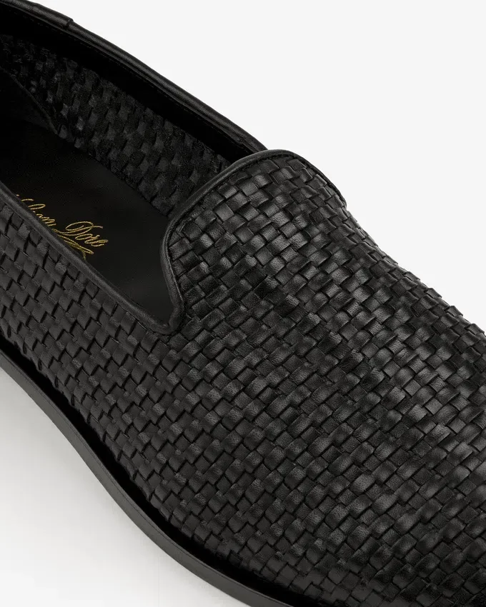 Leather Raffia Loafer