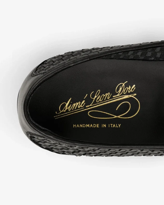 Leather Raffia Loafer