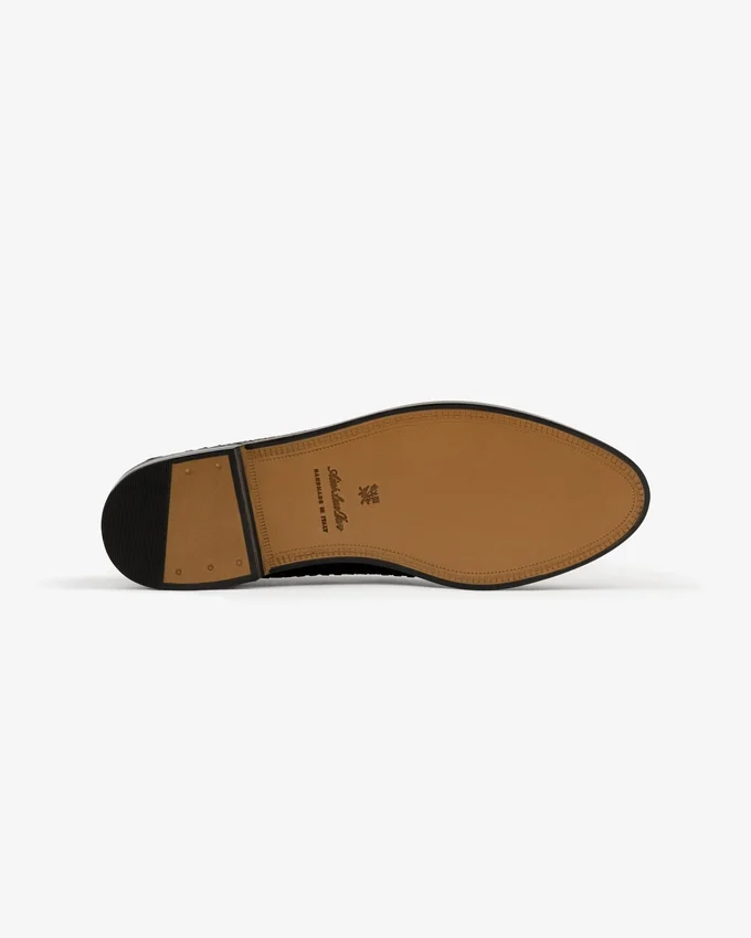 Leather Raffia Loafer