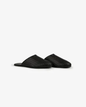 Leather Raffia Mule