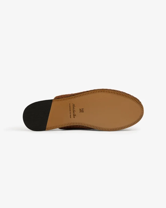 Leather Raffia Mule