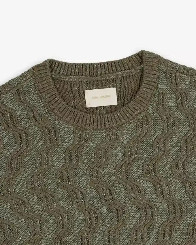 Linen Blend Cable Knit Sweater