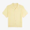 Linen Blend Striped Camp Shirt