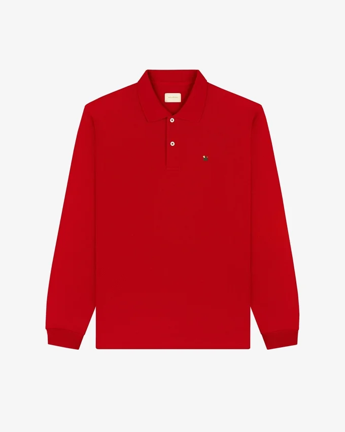 Long-Sleeve Crest Piqué Polo