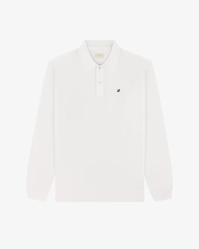 Long-Sleeve Crest Piqué Polo