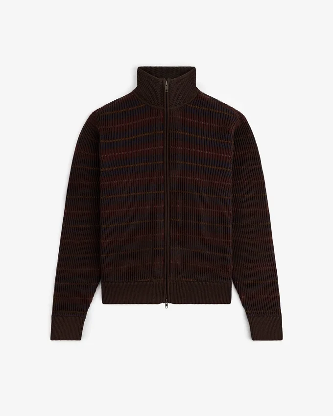 Multi Color Knit Track Sweater