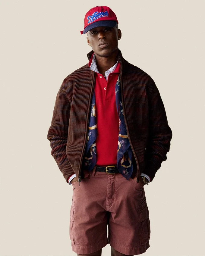 Multi Color Knit Track Sweater