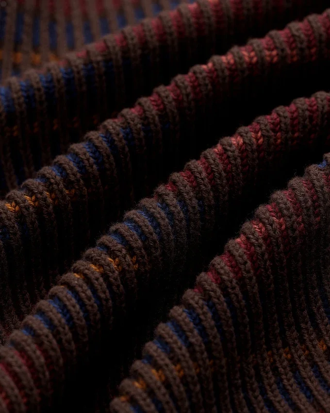 Multi Color Knit Track Sweater