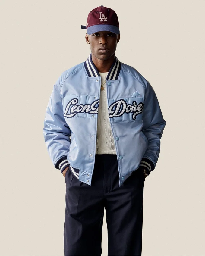 Overlay Logo Satin Varsity Jacket