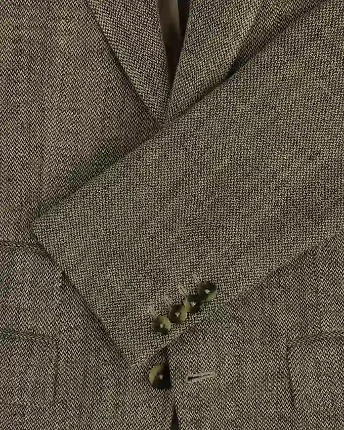 Single-Breasted Yarn Dyed Linen Suit Jacket