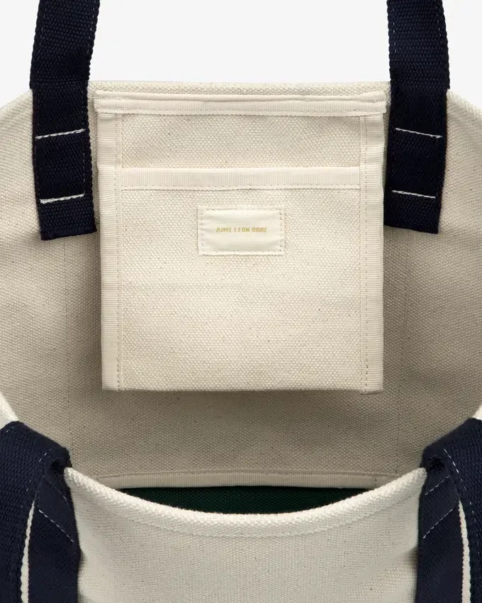 Small Crest Contrast Tote Bag