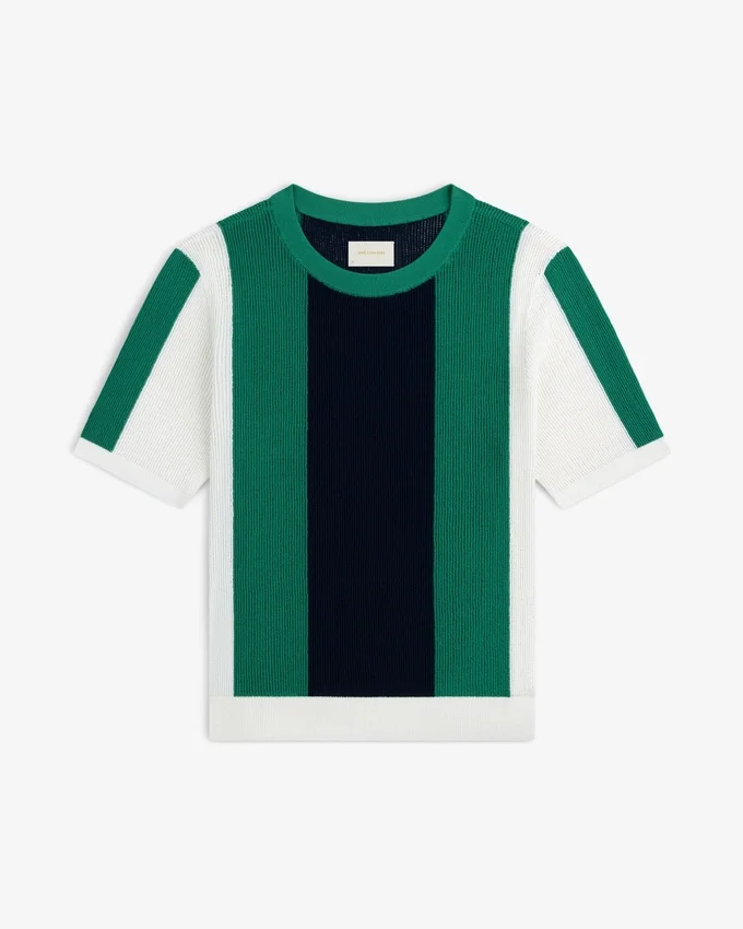 Striped Mesh Knit Tee